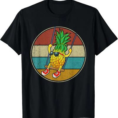Funny Swinger Lifestyle Vintage Retro Upside Down Pineapple T-Shirt