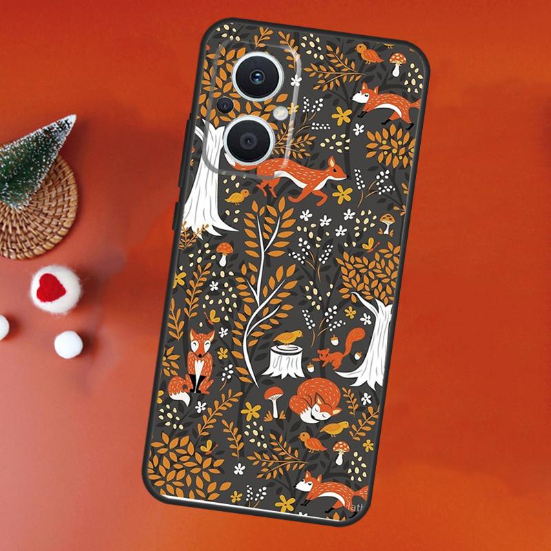 Autumn Leaves Fall Fox Case For OPPO Find X8 X6 X9 Pro OPPO Reno 7 8 Lite 10 11 12 13 14 Pro 11F 12F 13F 14F Cover