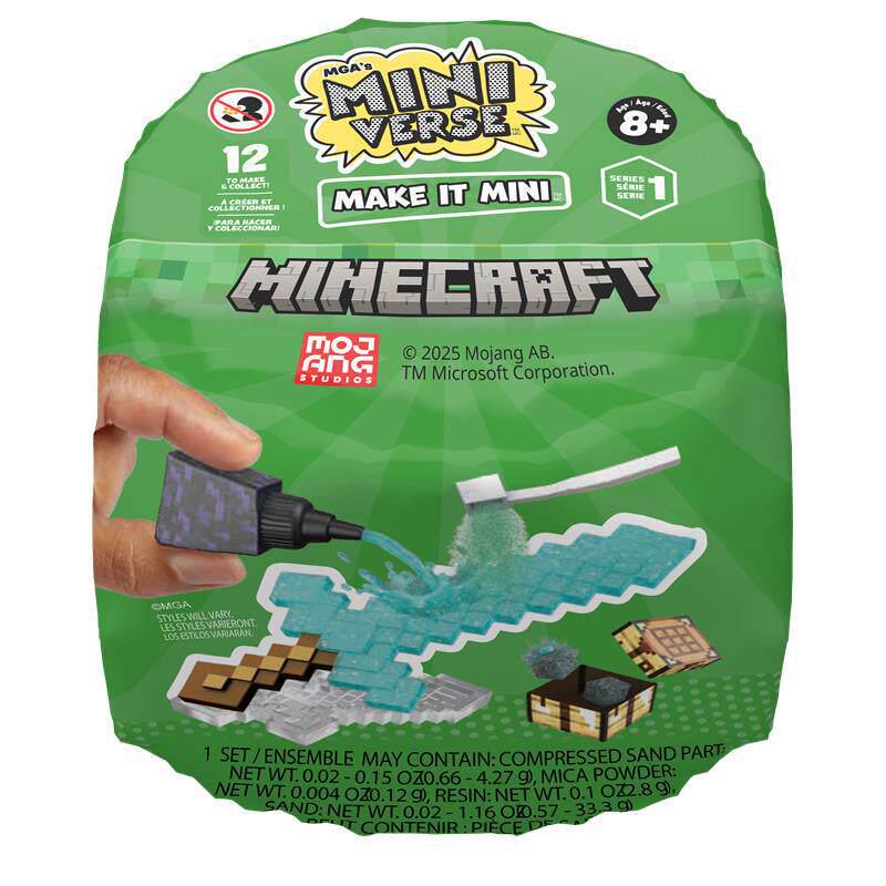 Мини-DIY-коробка с игрушками Miniverse x Minecraft: Оригинальное миниатюрное оружие из Minecraft
