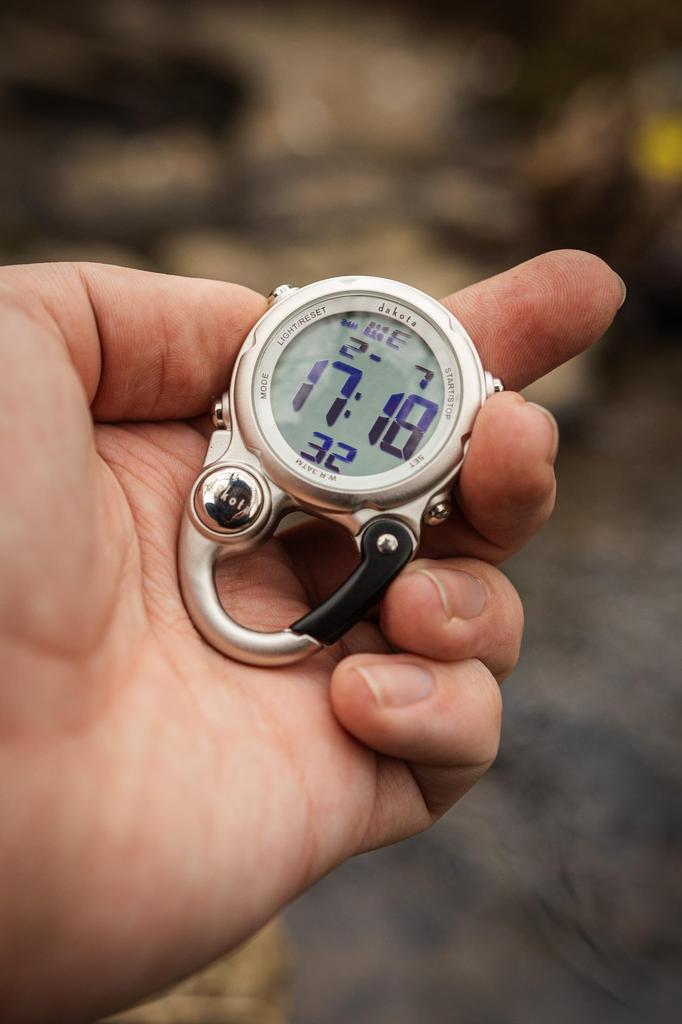 Dakota Digital Mini Clip Pocket Watch with Waterproof and Perfect for Outdoor Activities Like and with and Alarm Carabiner, Lightweight, Camping,