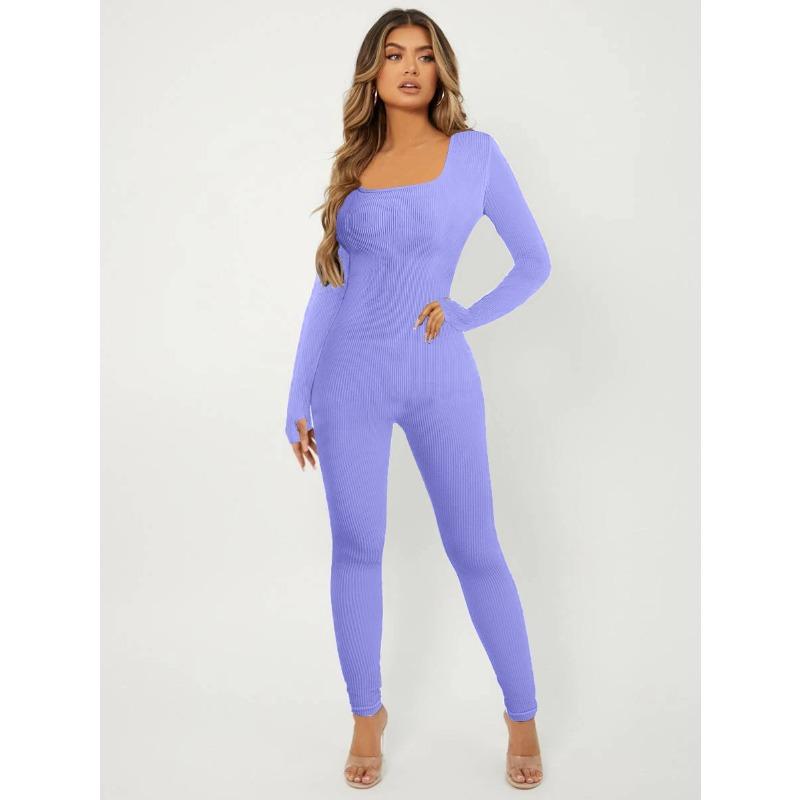 MGHR Moda Donna Casual Tinta Unita Stampa Autunno Inverno Manica Lunga Bretelle Pantaloni Tute & Rompers