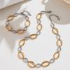Statement Chunky Chain Necklaces Bracelets In Stainless Steel 18k Gold Plated Necklace Matching Bracelet Jewelry Set for Women