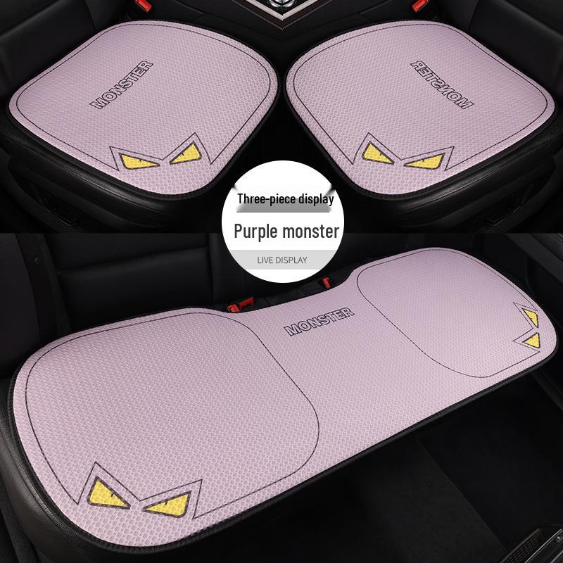 Universal Cartoon Linen Car Seat Cushion - Warm, Stylish, Four Seasons Comfort