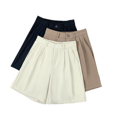 Suit Shorts for Women In Summer Wear Loose High Waist Wide-leg Mid-length Pants Straight-leg Casual Five-point Pants