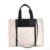 Canvas Bag Women's New Splicing Commuter Shoulder Bag Fashionable Simple Large-capacity Bag