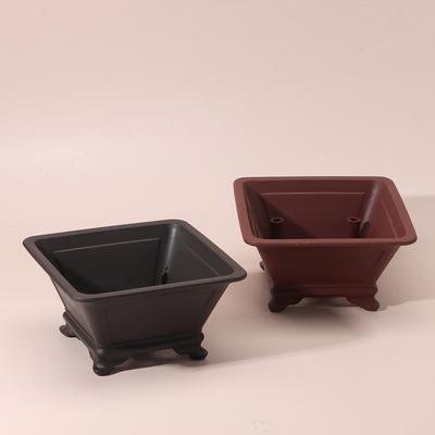 Macetas Sencillas de Imitación de Arcilla Púrpura Duraderas Gruesas DIY Cuenca de Cuatro Lados Macetas de Colores Hogar