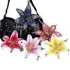 Portachiavi Orchidea Giglio Perforato e Forato a Mano Fiore Simulato Ciondolo per Borsa Fiore Regali