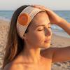 Oversized Button Sports Striped Printed Headband Stretch Fabric Fitness Hairband  Daily Wear