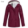 Warme Winddichte Damen Hardshell Jacke Herbst Winter Samt Kapuze Bergsteiger Mantel Einfarbig Mittellange Jacke