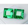LAB   20 Ct Green Tsavorite Garnet Square Cut PAIR Gemstone For Jewelry