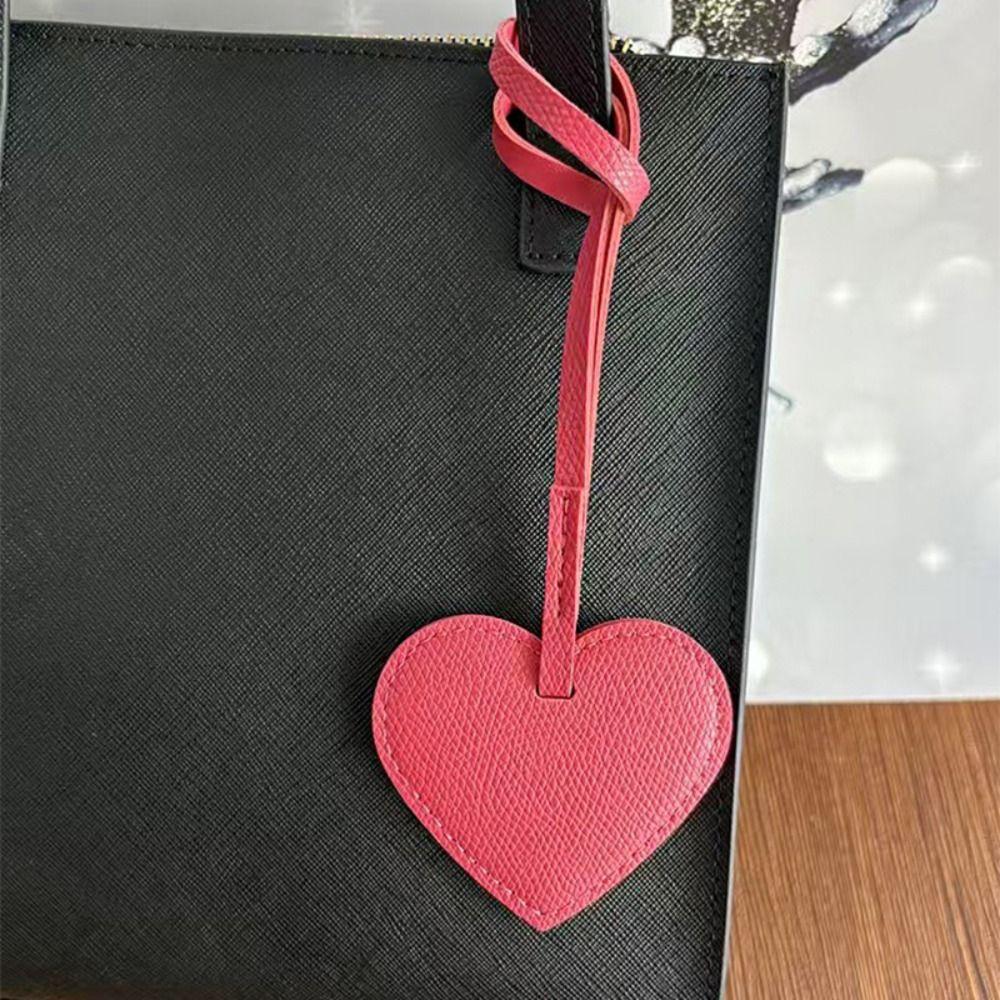 Hanger Pu Leather Heart Pendant Heart Shaped Bag Decoration Lovely Bag Charm Bag Accessory