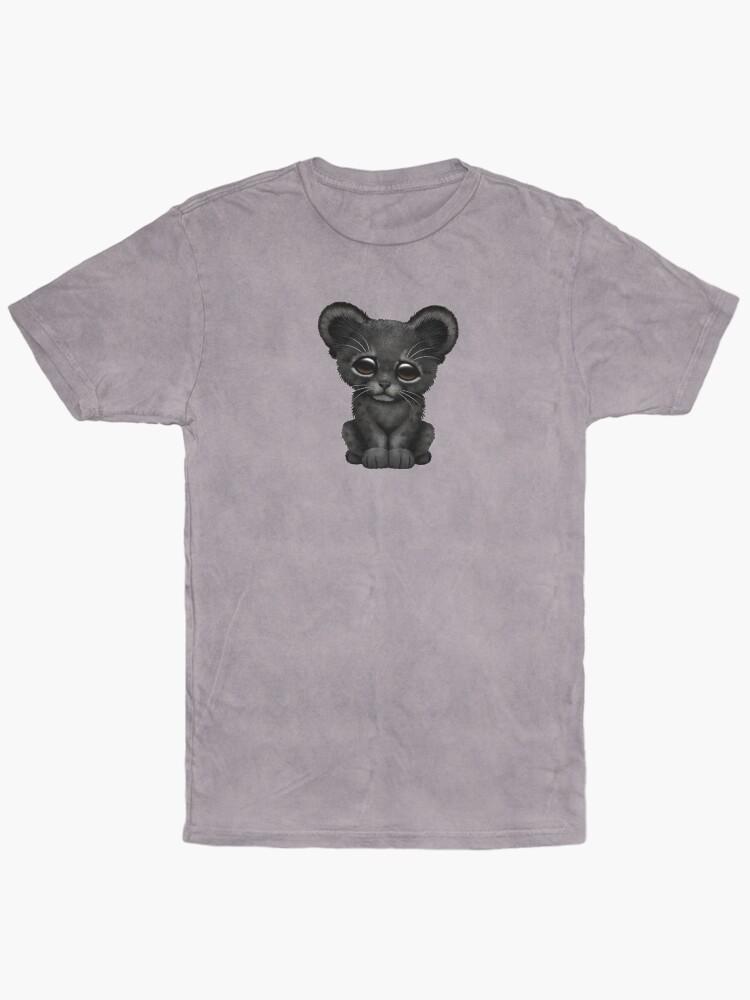 Black Panther Cute Baby Black Panther Cub on Blue Vintage Wash Unisex T-Shirt