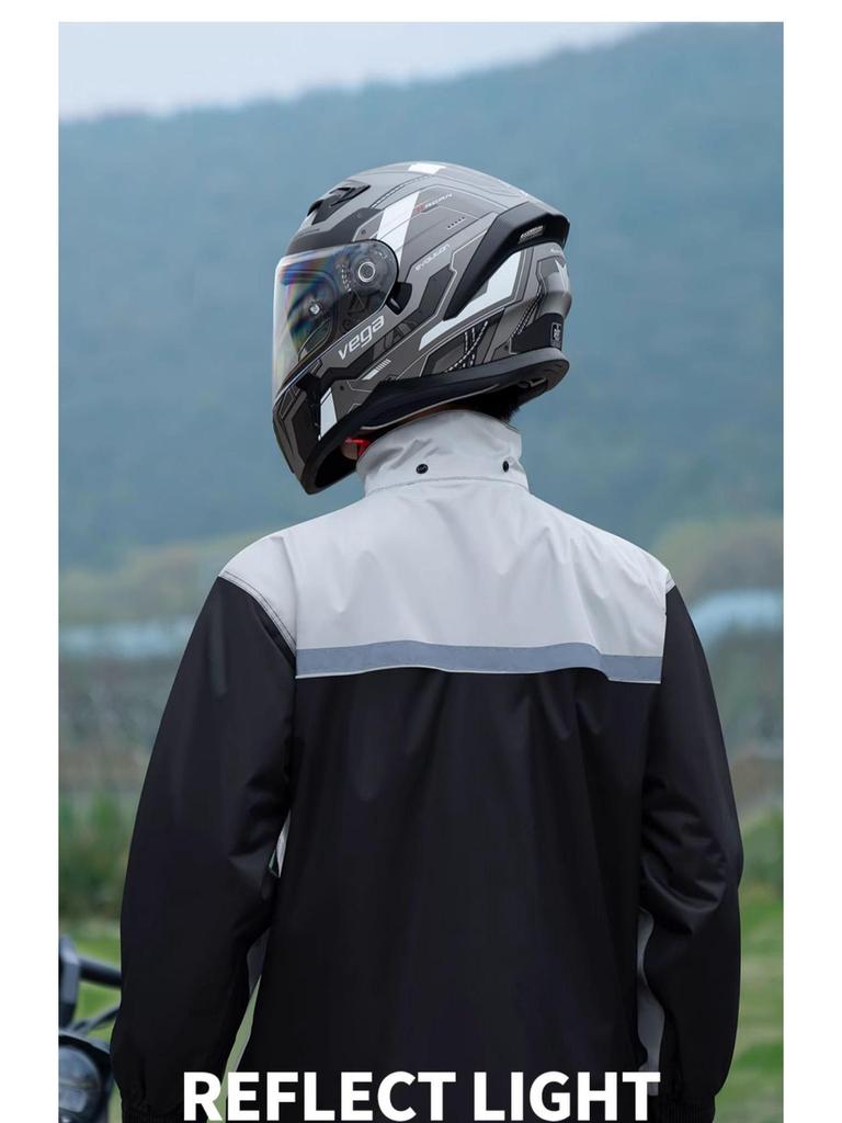 Herren Sturmfestes Doppellagiges Motorrad-Regenmantel- und Hosen-Set