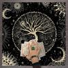 Mantel de Tarot Adivinaciones Rúnicas Cubremesa Oráculos de Astrología Tapete para Juego de Mesa Forma Cuadrada Péndulo Mantel de Altar