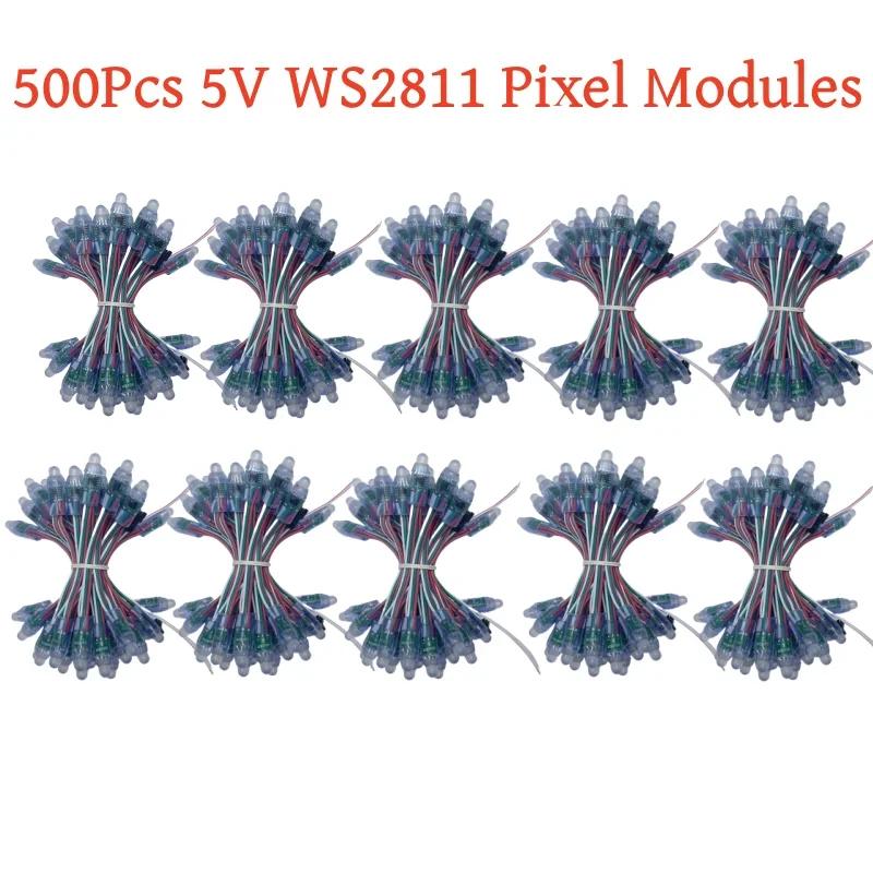 

500-1000pcs F12mm DC5V WS2811IC Full Color Pixel LED Module Light IP68 Waterproof RGB Color Digital LED Pixel Light WS2811 Kits