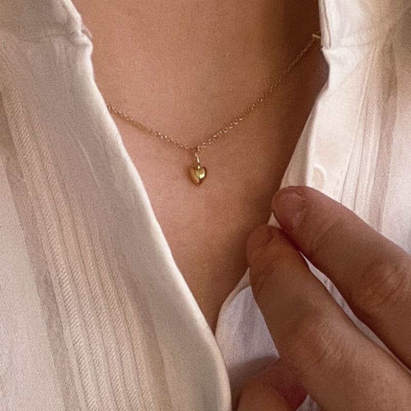 

objet213 Small Heart Necklace (Silver 925) 2. Silver 925 + silver plating