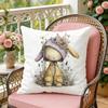 Baby Bunny Easter Cushion Cover Soft Plush Throw Pillow Cover  DoubleSided Decorative Cushion Case  Sofa Bedroom Home Decor