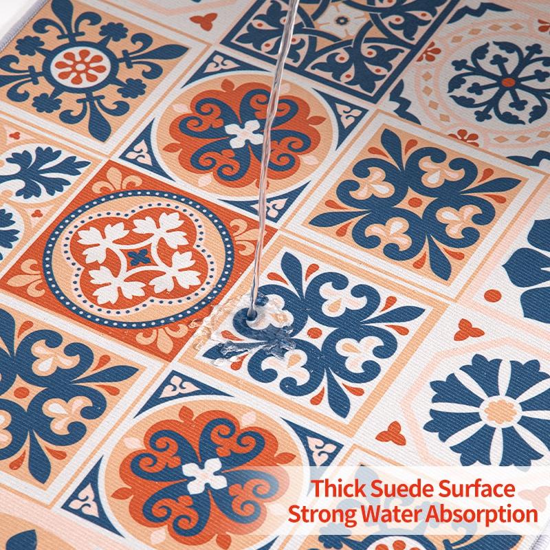 Classic Kitchen Mat Foot Mats Long Area Rugs Bathroom Entrance Doormat Crystal Velvet Carpet Anti Slip Foot Mats Bedroom Doormat