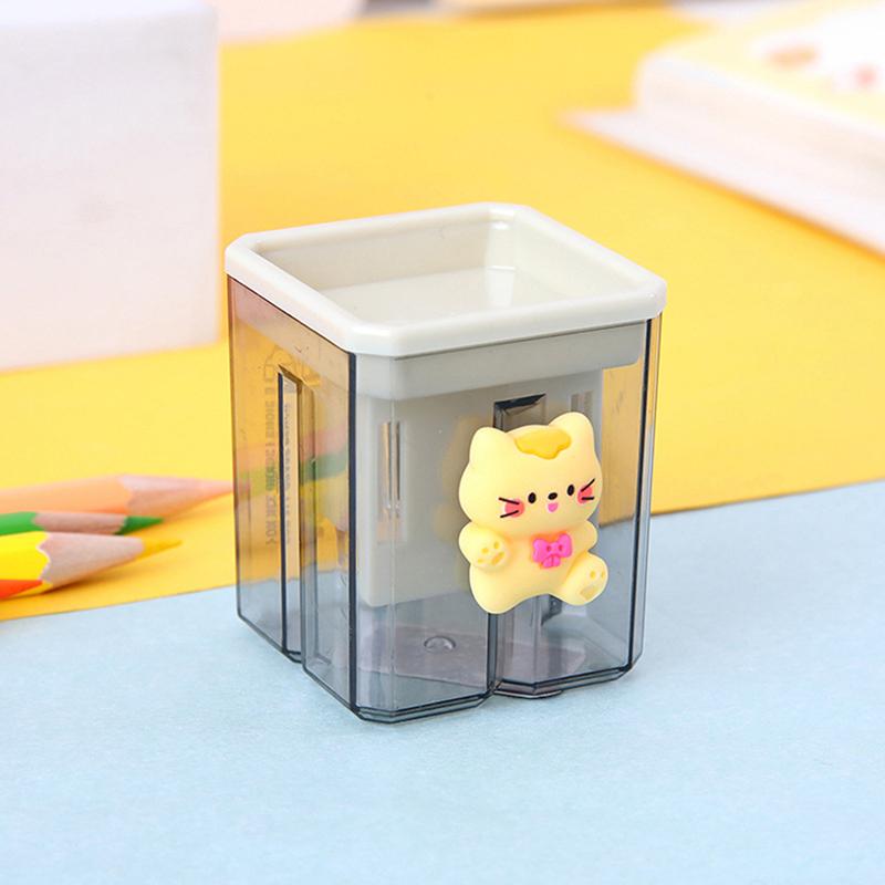 Pencil Sharpener Small Cute Cartoon Two Hole Sharpener Pencil Kawaii Stationery