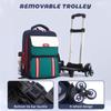 School Bag With Wheels Rolling Backpack for Kids Wheeled School Bag 6 Wheels Trolley Bookbag Carry On Luggage with Lunch Bag