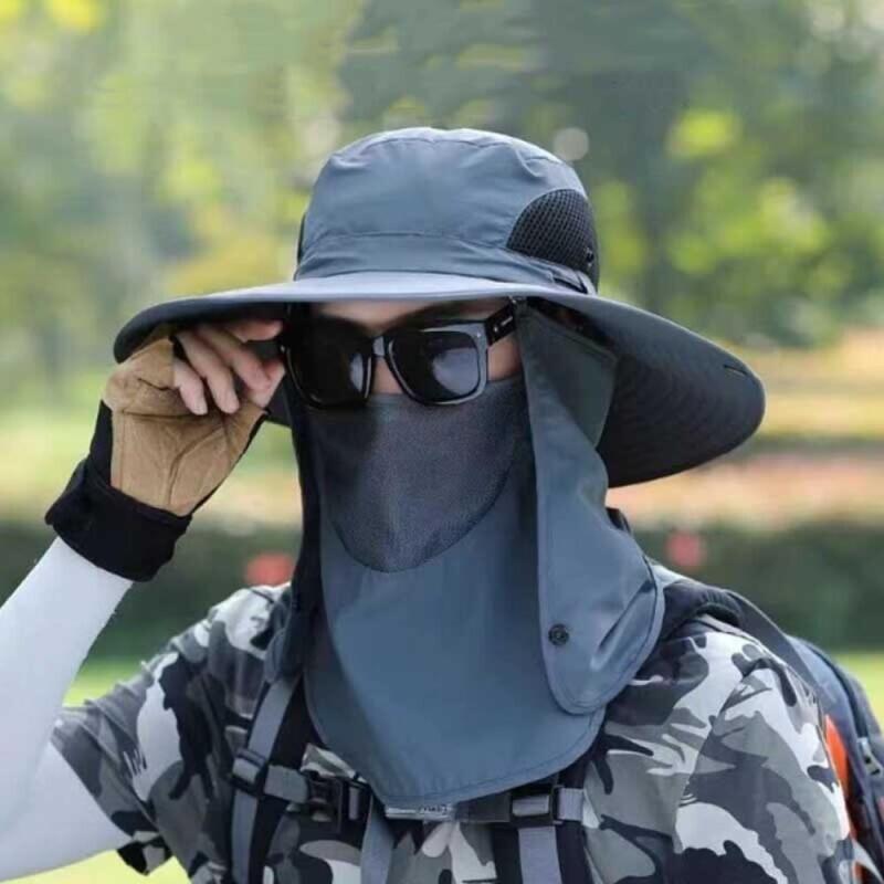 

Men s and Women s Face and Neck Protection Fishing Safari Hat C4587_Black