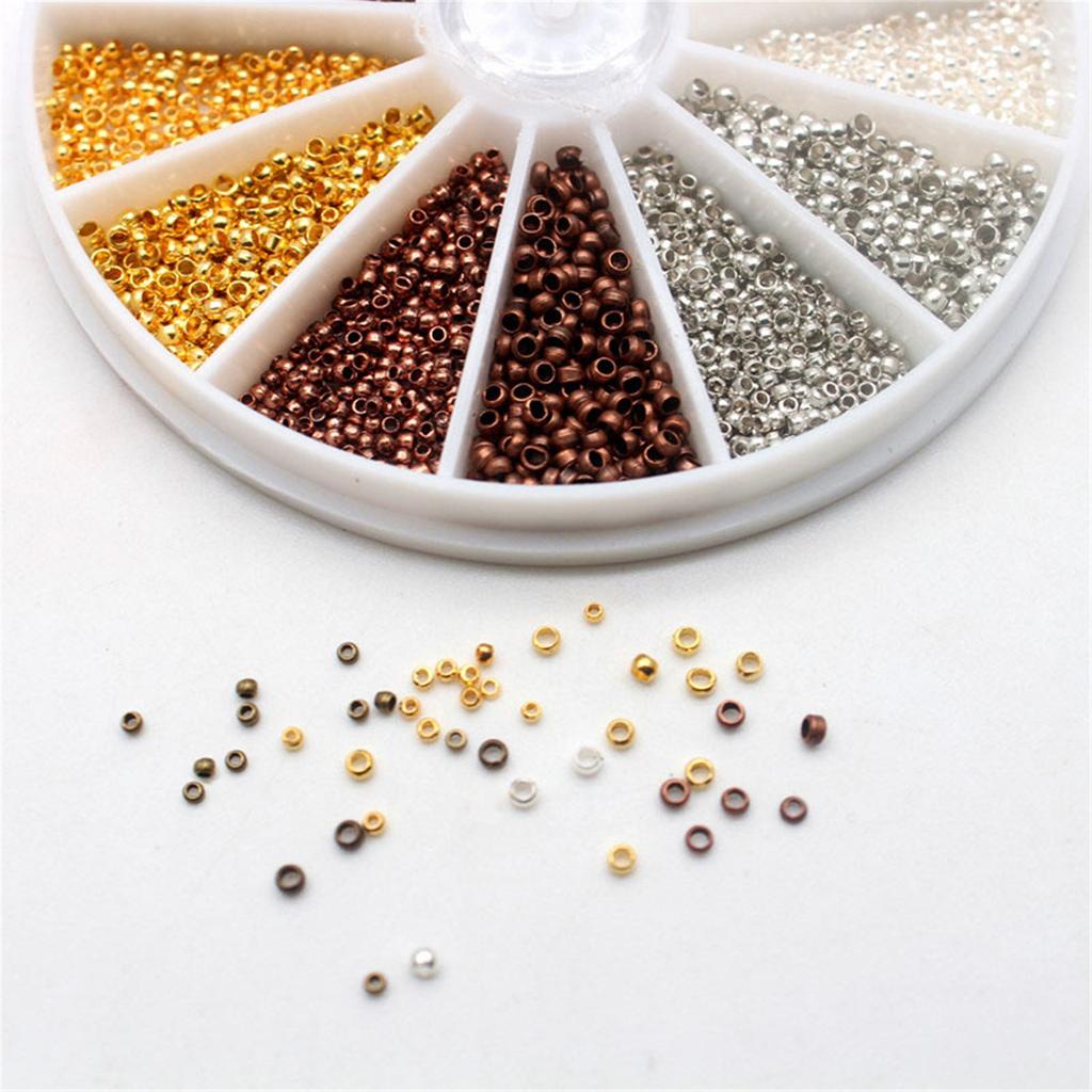 2400/3000Pcs Versatile Crimp Beads Set Jewelry Making Findings Kits Assorted Bracelets Earring Beads DIY Craft Supplies