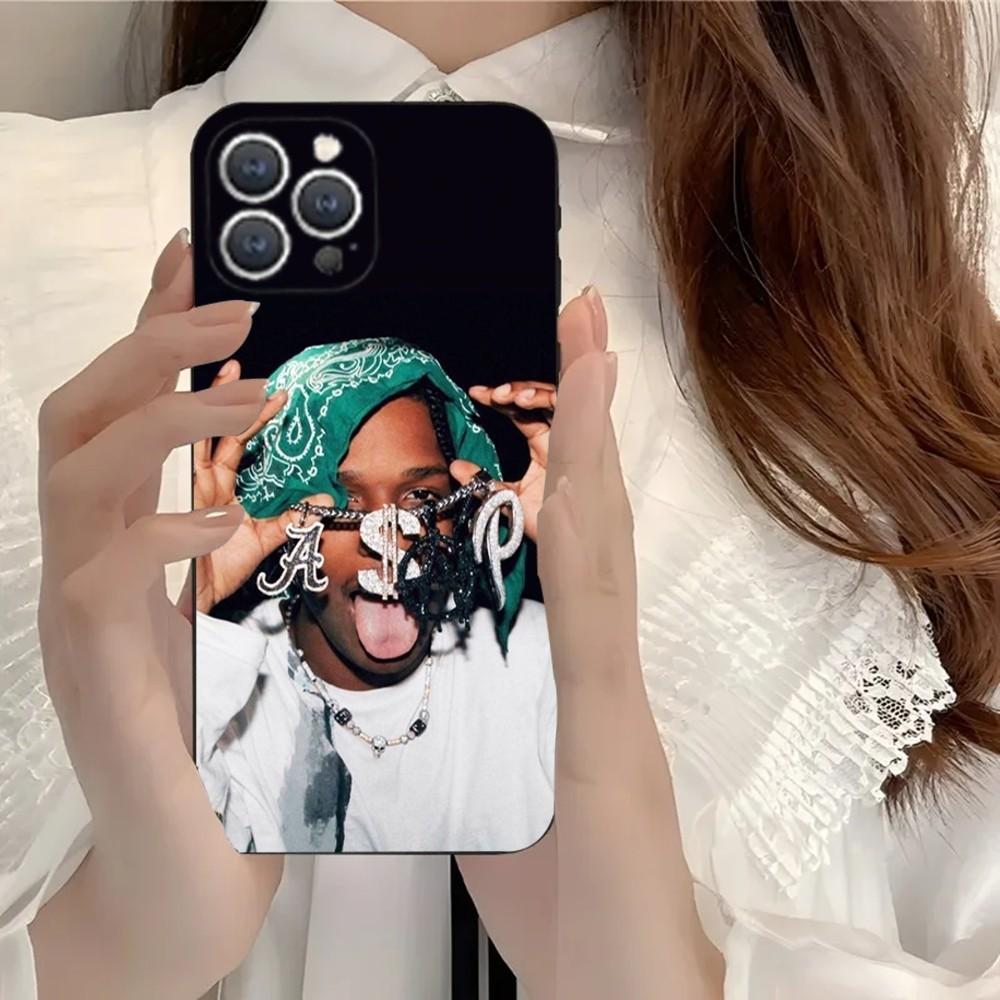 A-ASAP Rocky Rapper Phone Case For iPhone 15,14,13,12,11,Plus,Pro Max,XS,X,XR,SE,Mini,8,7 Soft Silicone Black Cover iPhone15