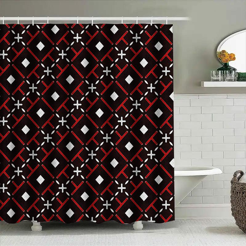 Orange Diamond Pattern Shower Curtain Waterproof Washable Home Decor Bathroom Rug Accessory Free Shipping On