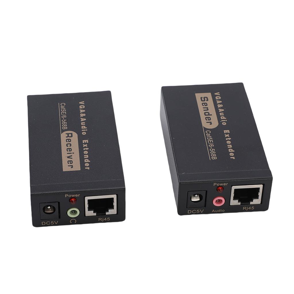 VGA Extender 328ft HD Plug and Play VGA Sender und Empfänger HDB15 F RJ45 Sound DC3.5 Schnittstelle US-Stecker