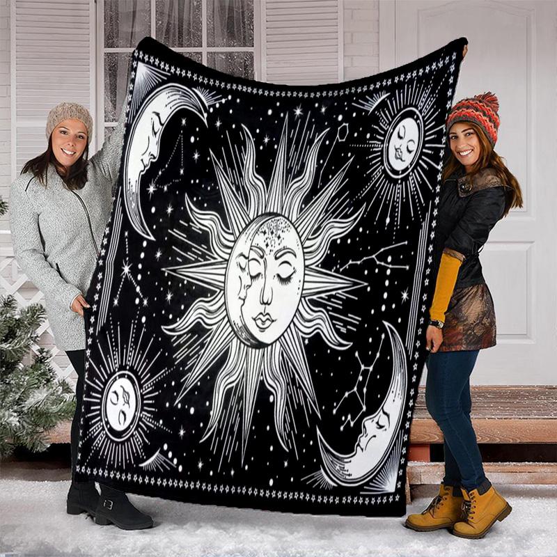 Sun Moon Soft Comfortable Blanket All Seasons Suitable Sofa Office Nap Travel Birthday Gift Christmas Present