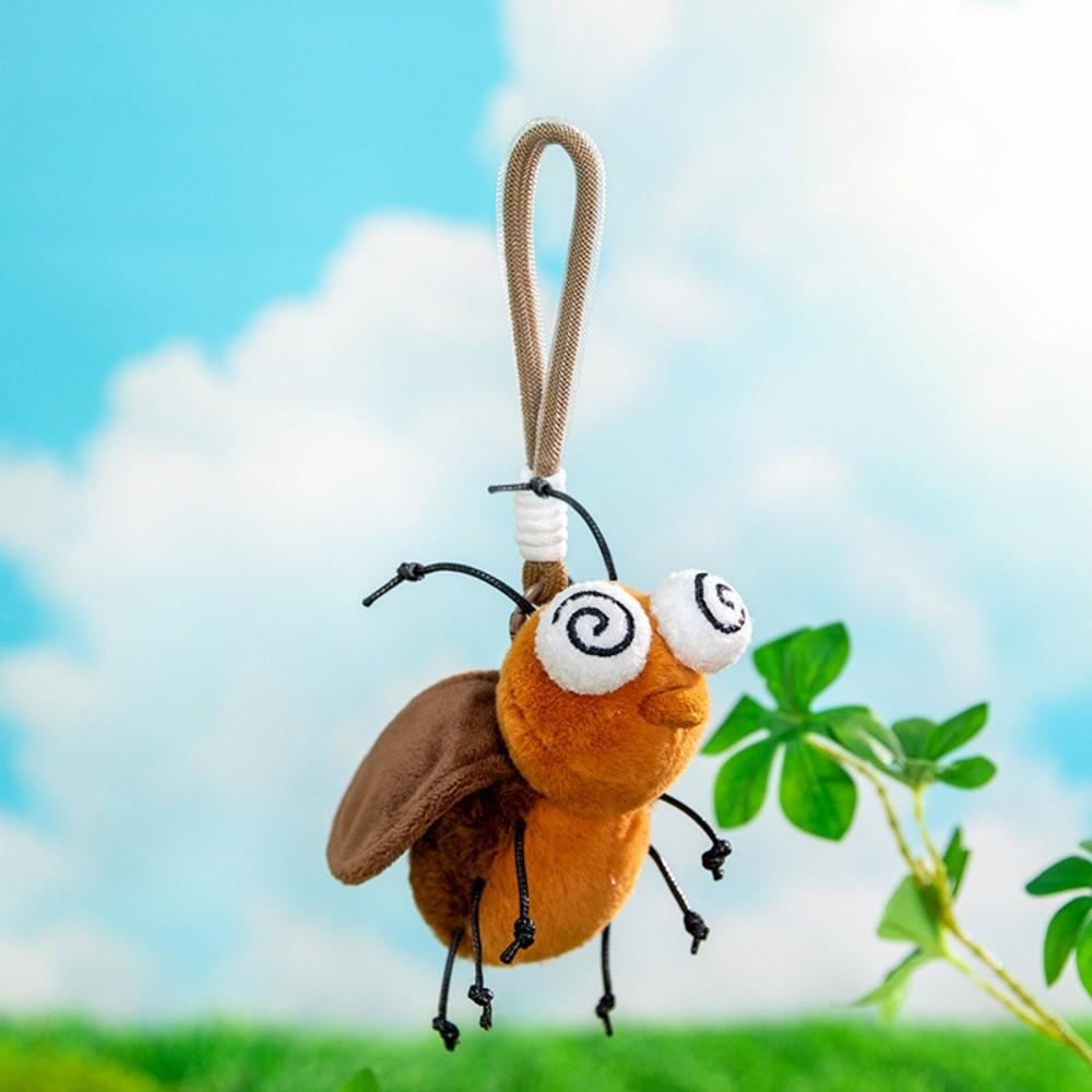 Cartoon Plüschinsekten Schlüsselanhänger Polyester Kakerlake Schlüsselanhänger Kreativer Motten Fliegen Anhänger Schüler