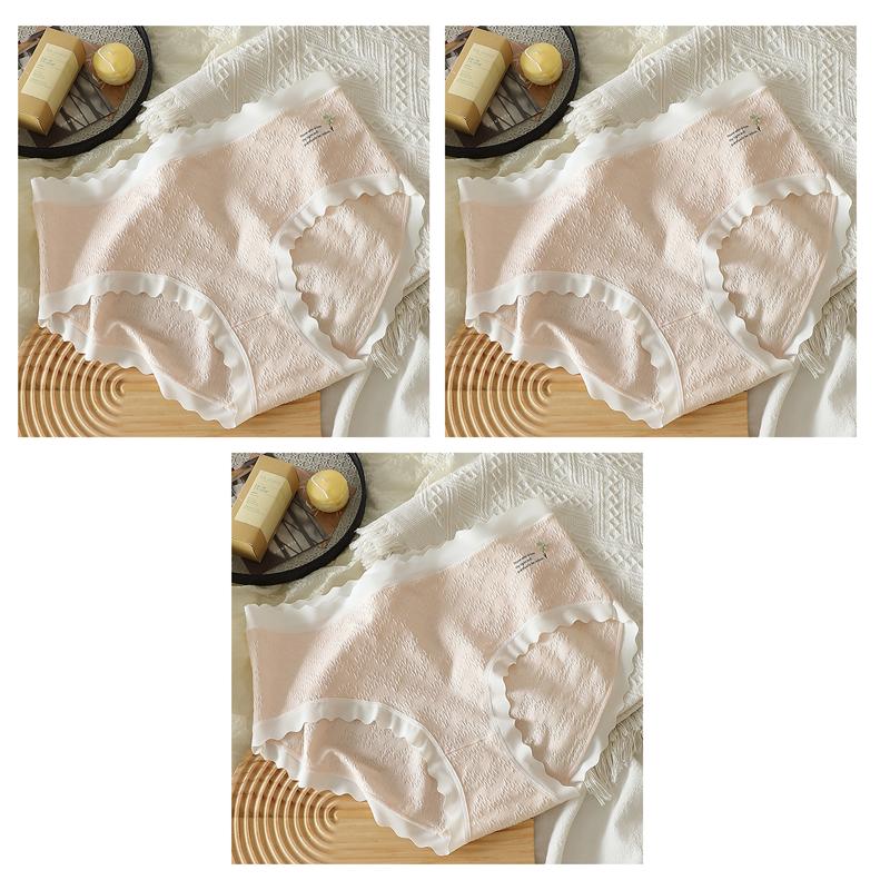 Hohe Taille Damenunterwäsche Übergröße Baumwolltextur Slips Vollabdeckung Hüfte Damen Slips Weicher Komfort Dessous