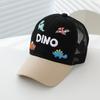 Summer Dinosaur Dino Embroidery Hat Children'S Mesh Cap Cartoon Mesh Hat Sun Hat Embroidery Baseball Cap