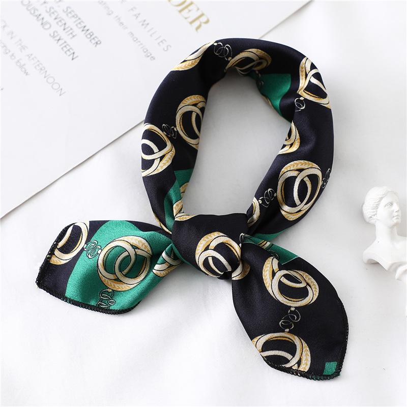 Small Silk Scarf Is Versatile, Small Square Scarf, Female Decorative Collar Scarf, Scarf, Headscarf, Hairband, Wrist Strap 50Cm