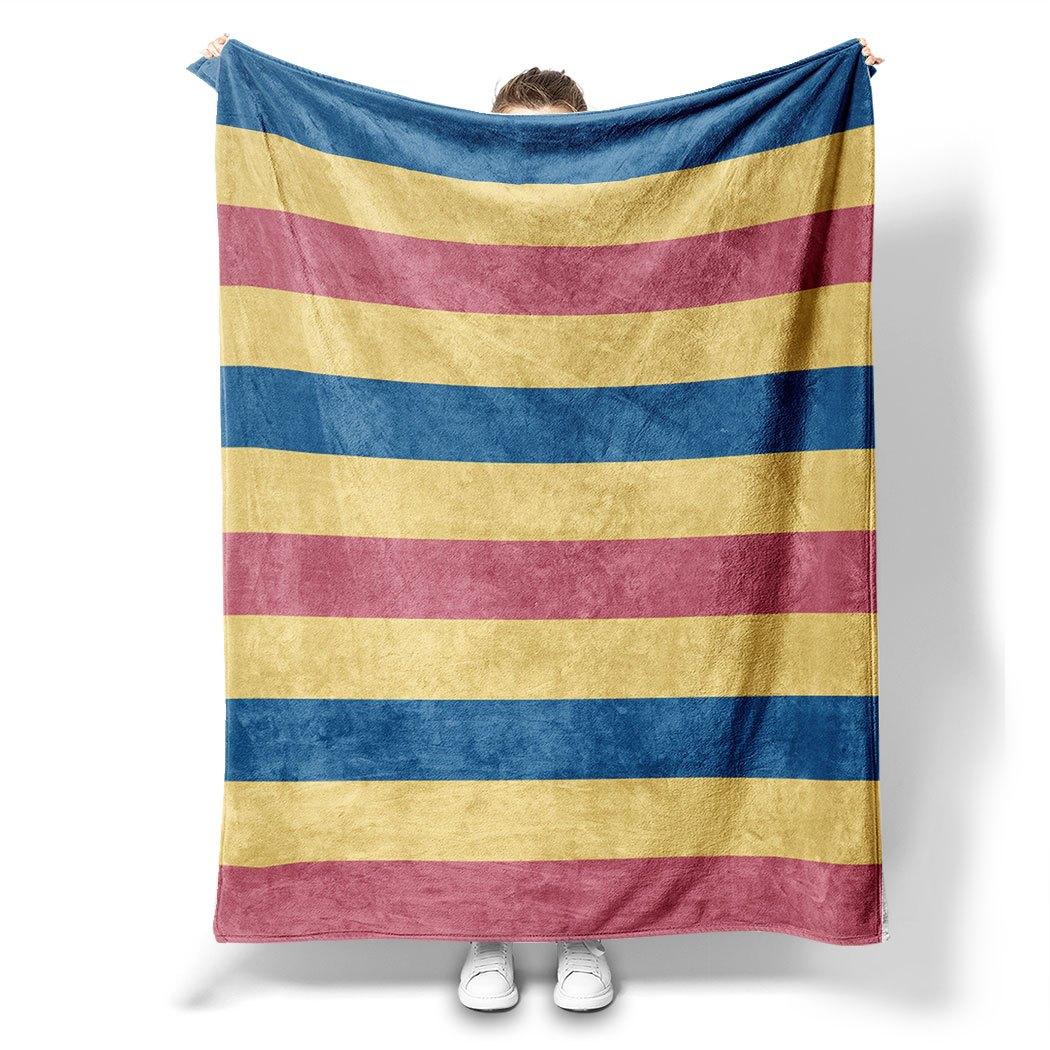 

Striped Pattern Flannel Throw Blanket Soft Cozy Fleece for Home Office Sofa and Car All Season Fun Gift 75x90cm
