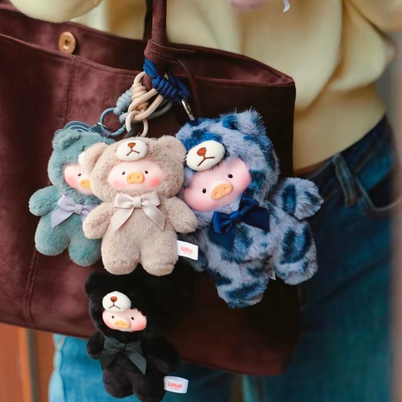 Lulu Maialino Orsacchiotto Mini Serie Sussurro Naturale Ciondolo Peluche Giocattolo Morbido Kawaii Cordino per Telefono Portachiavi di Peluche