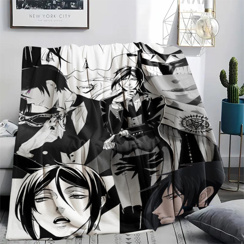 1PC Sebastian Butler Print Flannel Blanket, High quality Comfortable for All Seasons, Home Decor, Warmth and Comfort, Perfect for Christmas Gifts148