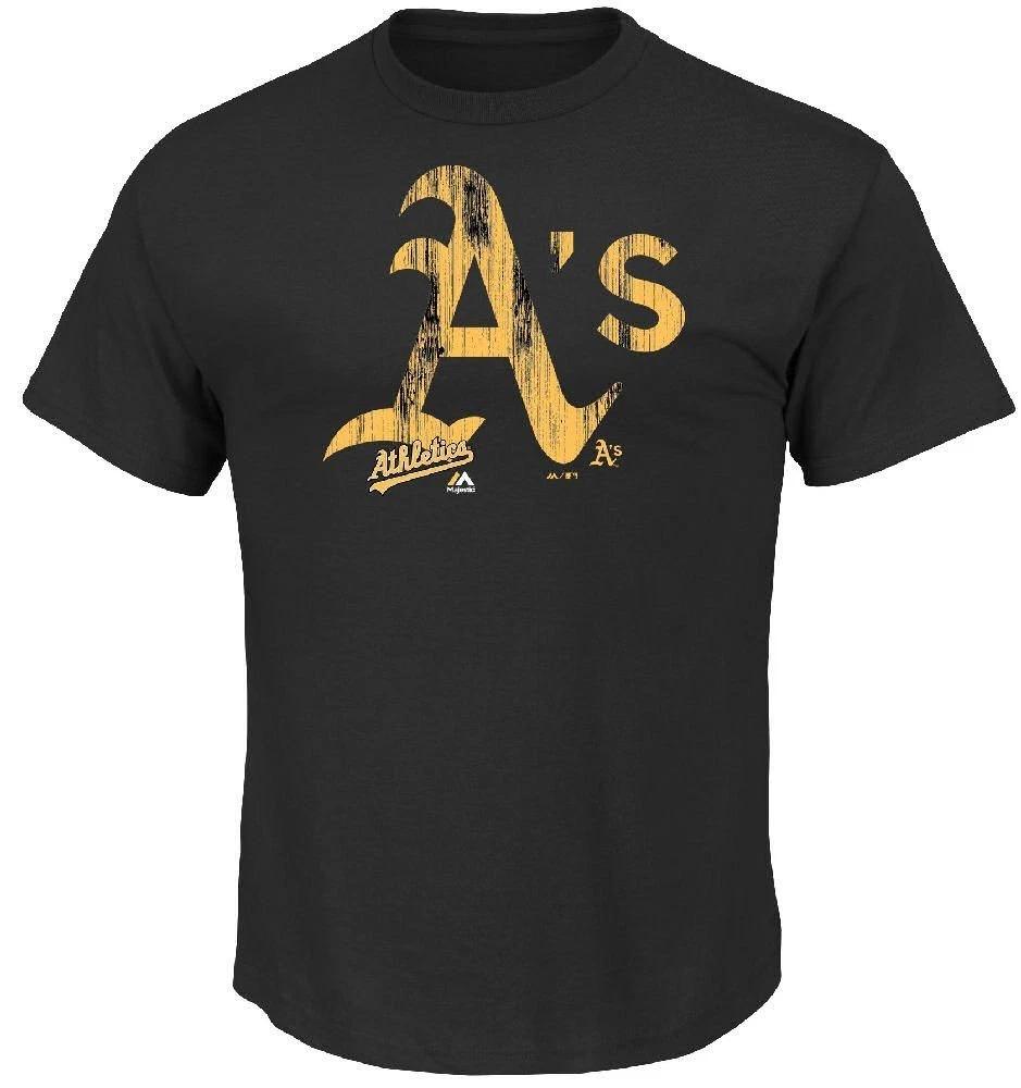 Oakland Athletics Mens Black Takin Em to School T shirt by Majestic L