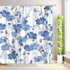 Asian Style Floral Shower Curtain Birds Tree Branch Flowers Plant Leaves Butterfly Bathroom Decor Fabric Bath Curtain with Hooks