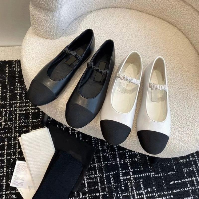 Color matching ballet shoes women's 24 spring new flat-soled single shoes with retro Mary Jane shoes