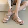 Thick-soled Silver Simple Temperament One-word Cool Slippers Women's Shoes Wear 2025 New Summer with Skirt Sandals
