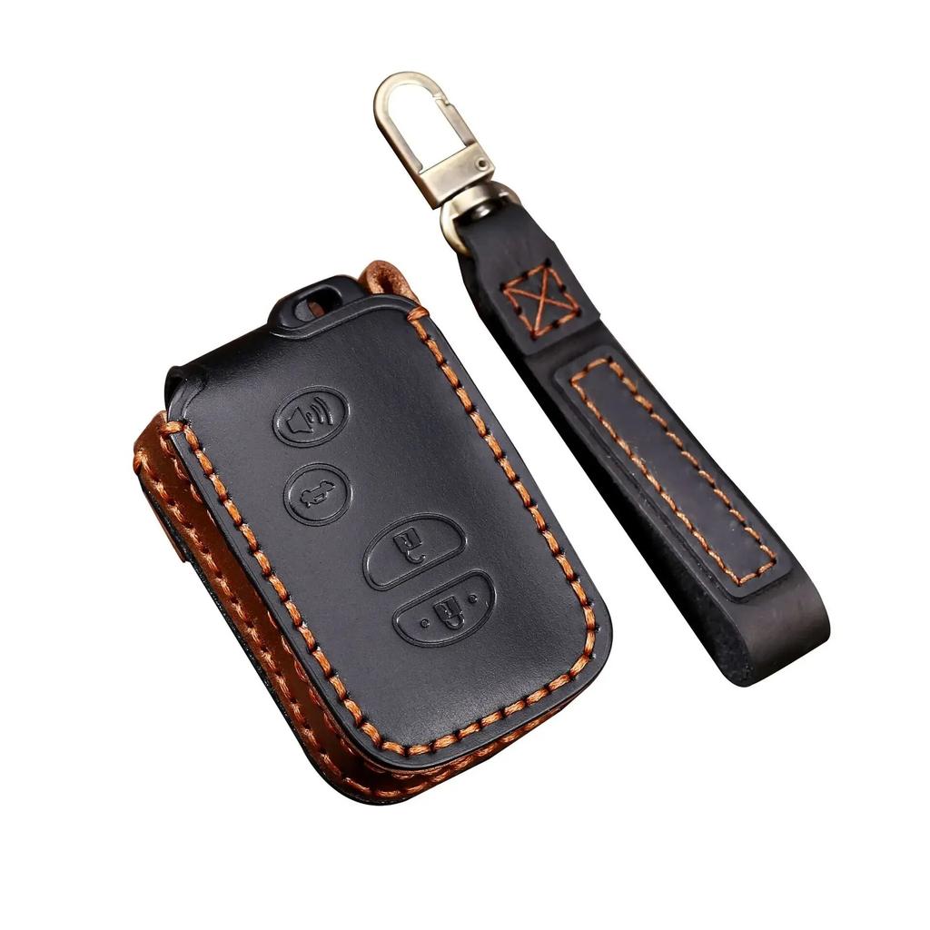 HALLMO Genuine Leather Car Key Case Cover for TOYOTA Prado
