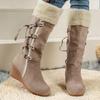 Womens Snow Boots Fashion Wedge Heel Platform Boots Quality Suede Casual Boot Winter Plush Warm Cotton Boot Fashion Design Boots