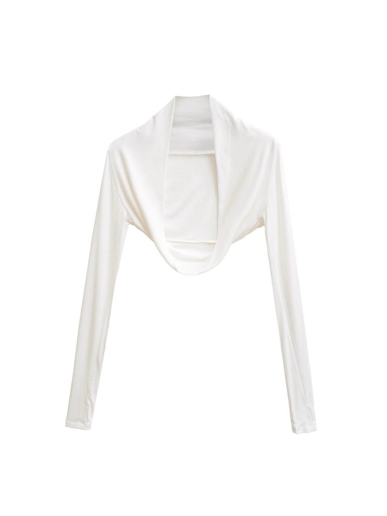Damen Spicy American Langarm Cropped Sport-Strickjacke mit Daumenloch für Yoga und Tanz