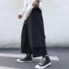 Yousheng Men's Loose Fit Pants Hip-Hop Wide Leg Pants with Pockets Casual Black Layered Pants for Everyday Wear Street
