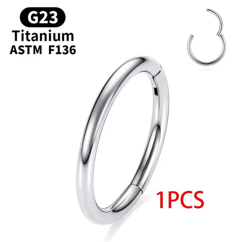 1/2 Stück ASTM F136 G23 Titan Nasenring Damen Creolen Piercing Körperschmuck Scharnier Clicker Offener Membran Nasenring
