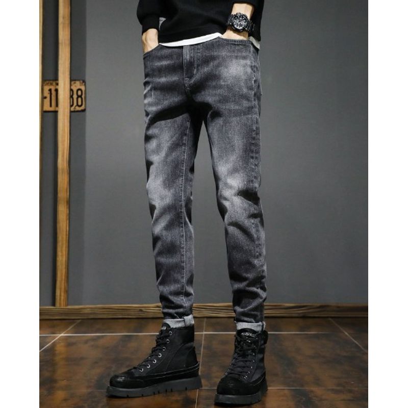 

Износостойкие европейские и американские зауженные джинсы Харлан для красивого парня 2-6021 Black Grey 30