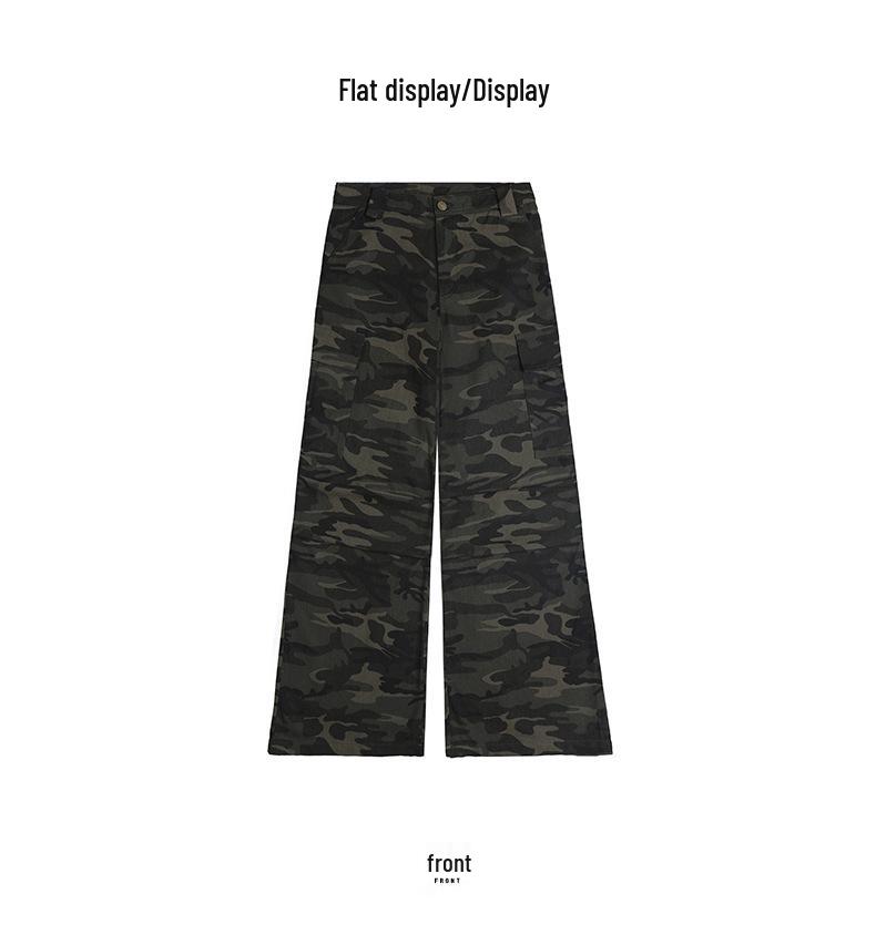 Women's American Style Spicy Camouflage Multi-Pocket Wide-Leg Jeans - Early Autumn 2025