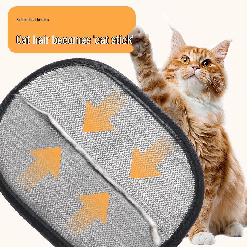 Pet Hair Removal Gloves for Cats and Dogs: Two-Way Grooming Brush for Removing Loose Fur