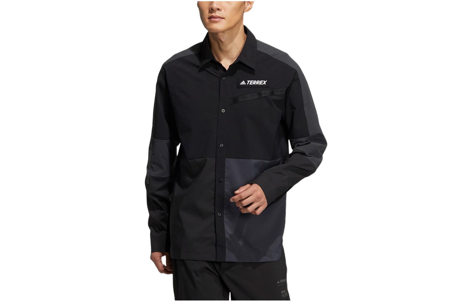 Adidas Shirts Men s Black Lapel Moderate HE5205 S